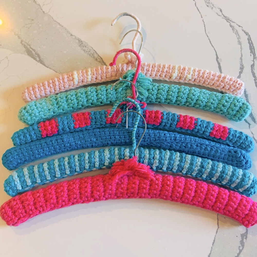 Vintage Crocheted Hangers ✨Barbiecore Collection✨ Set of 6
